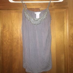 Grey beaded tank top